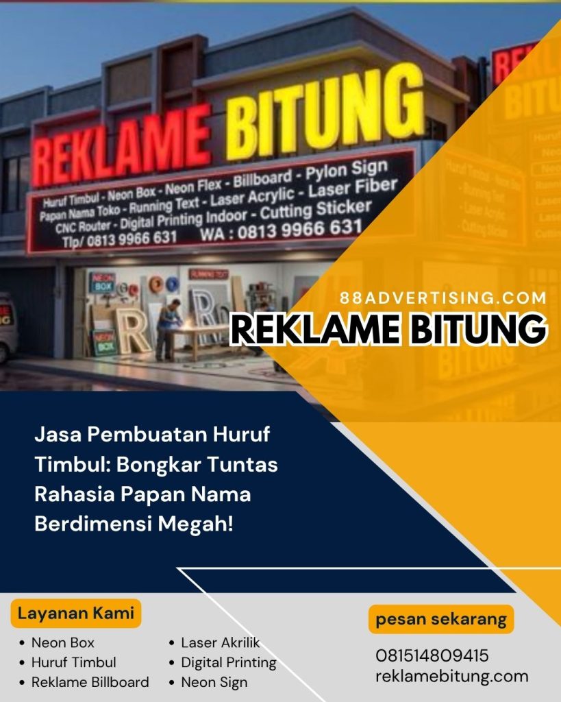 Jasa Pembuatan Huruf Timbul: Bongkar Tuntas Rahasia Papan Nama Berdimensi Megah!