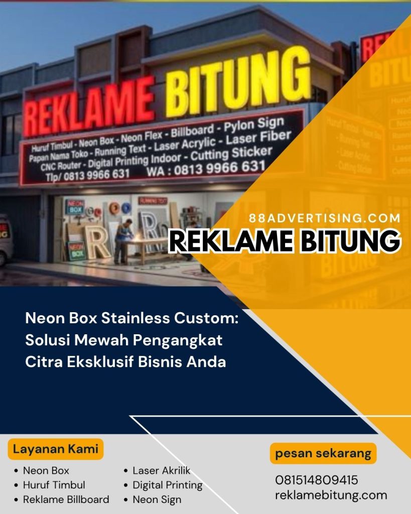 Neon Box Stainless Custom: Solusi Mewah Pengangkat Citra Eksklusif Bisnis Anda